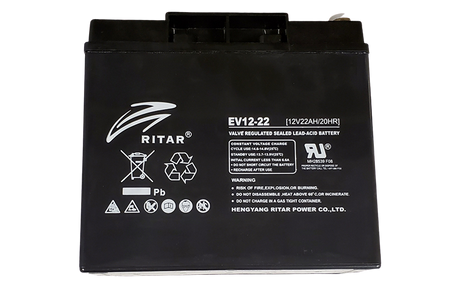 12 Volt 22Ah Sealed Lead Acid Golf Battery (sku-EV1222) Capable of 24 Holes