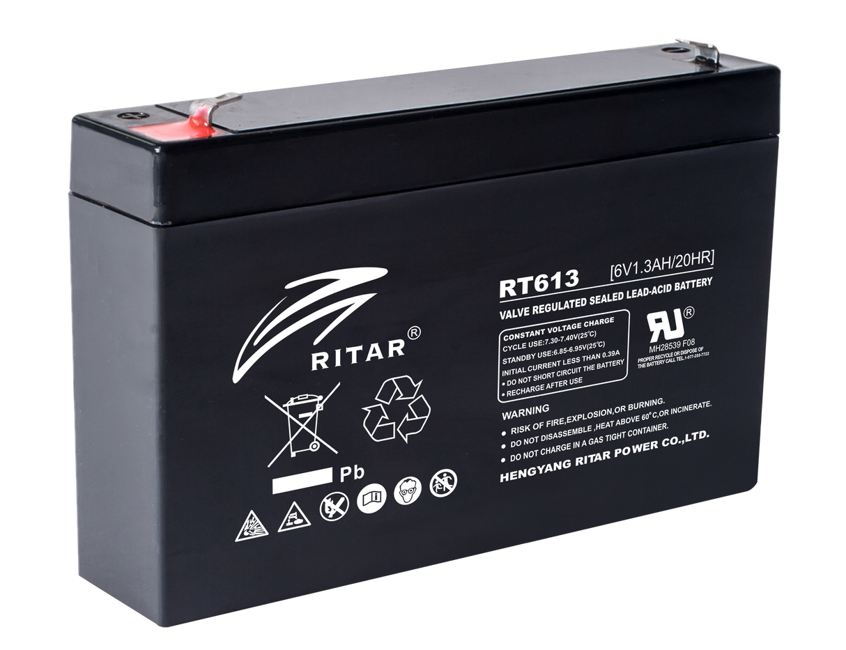 6 Volt 1.2Ah Sealed Lead Acid Battery (Sku:RT612)