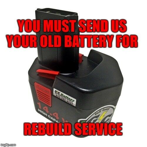 Snap On 14.4 Volt Nickel Cadmium Battery (Ni-Cd) - Rebuild Service To 3Ah - Power Tool Rebuild