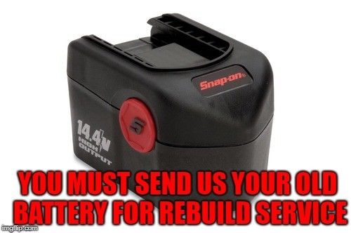 Snap On 14.4 Volt Nickel Cadmium Battery (Ni-Cd) - Rebuild Service To 3Ah - Power Tool Rebuild