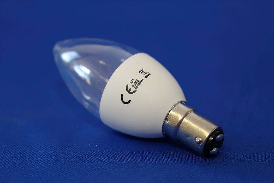Candle LED Light Bulb 6 Watt B15 Warm White from the Batteryworldshop.com